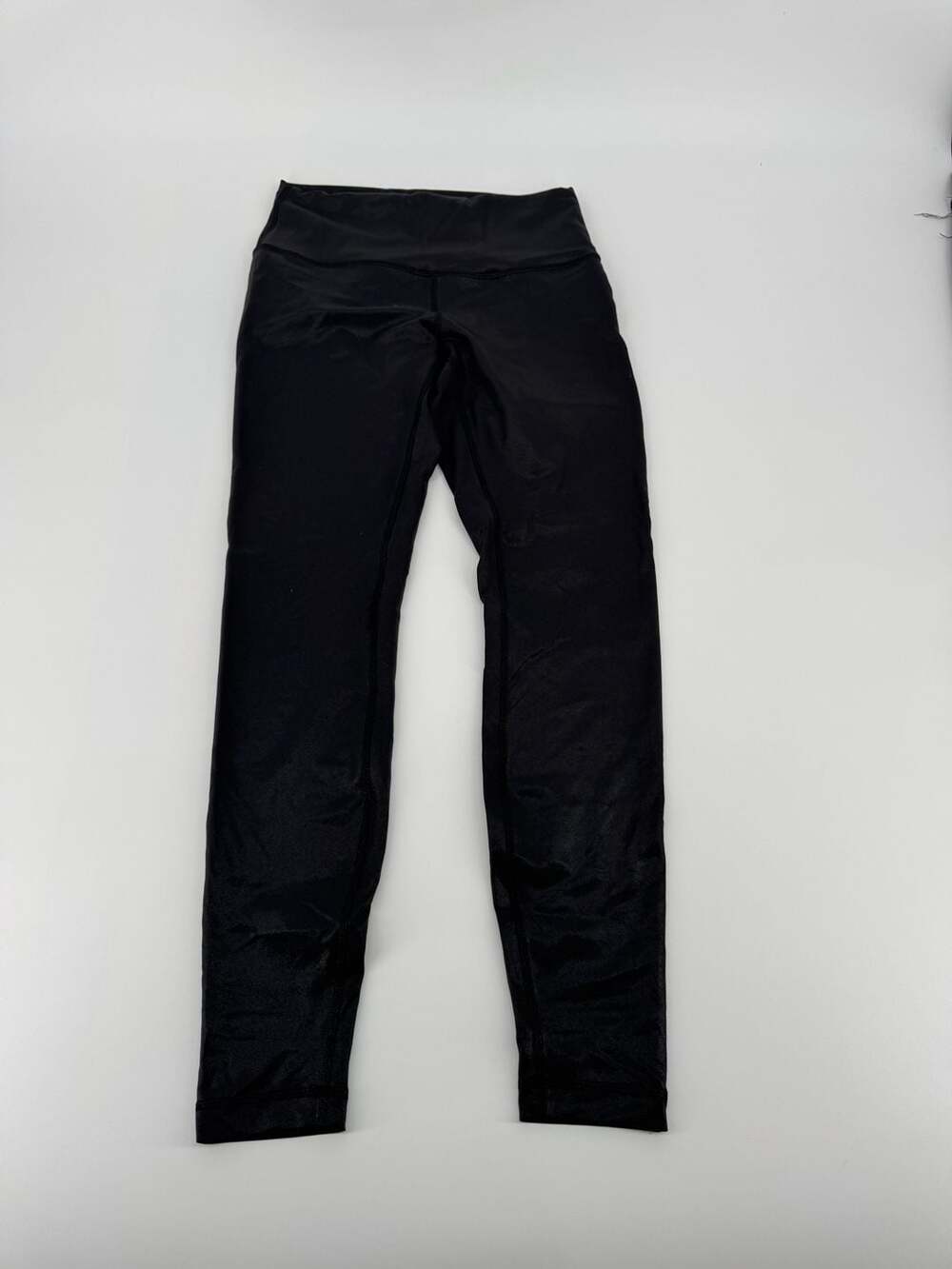 Lululemon Wunder Train High Rise Leggings Black Satin Panels